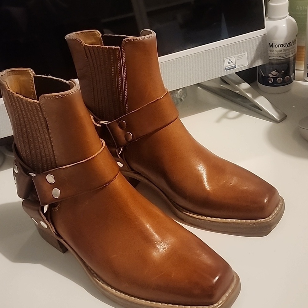 RE/DONE CAVALRY BOOT SIZE 36,37 WARM CARAMEL LEATHER